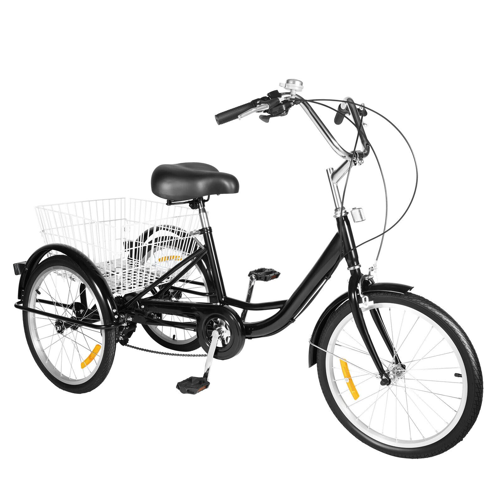 20 Zoll Dreirad für Erwachsene, 8-Gang-Fahrrad, Seniorenfahrrad, Erwachsenenfahrrad mit Einkaufskorb, geeignet für Outdoor-Sport, Freizeit, Dreirad für Erwachsene.