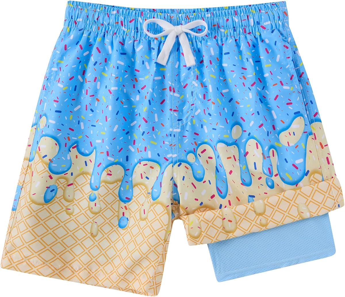 westwolf Boys Swim Trunks with Compression Liner Bathing Suit 6-18 Years