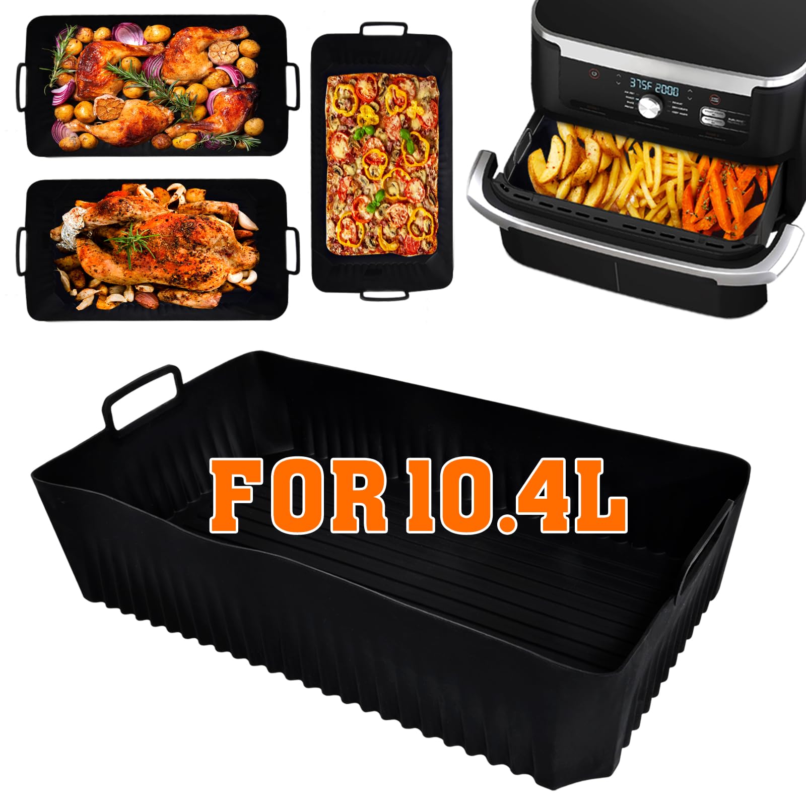 Trankielo - Siliconen Vorm Voor Heteluchtfriteuse Ninja AF500EU Accessoires Voor Airfryer Flexdrawer Af500de 104 Liter Trankielo - Siliconen Vorm Voor Heteluchtfriteuse Ninja AF500EU Accessoires Voor Airfryer Flexdrawer Af500de 104 Liter