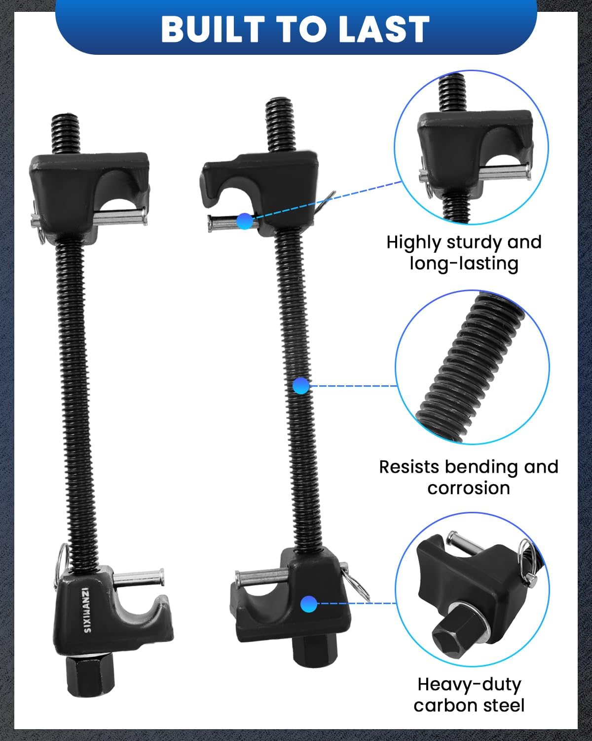 SIXIWANZI Macpherson Strut Spring Compressor Tool, 2PCS Heavy Duty Coil Spring Compressor Tool, 1/2 Inch Drive, 7/8 Inch Socket