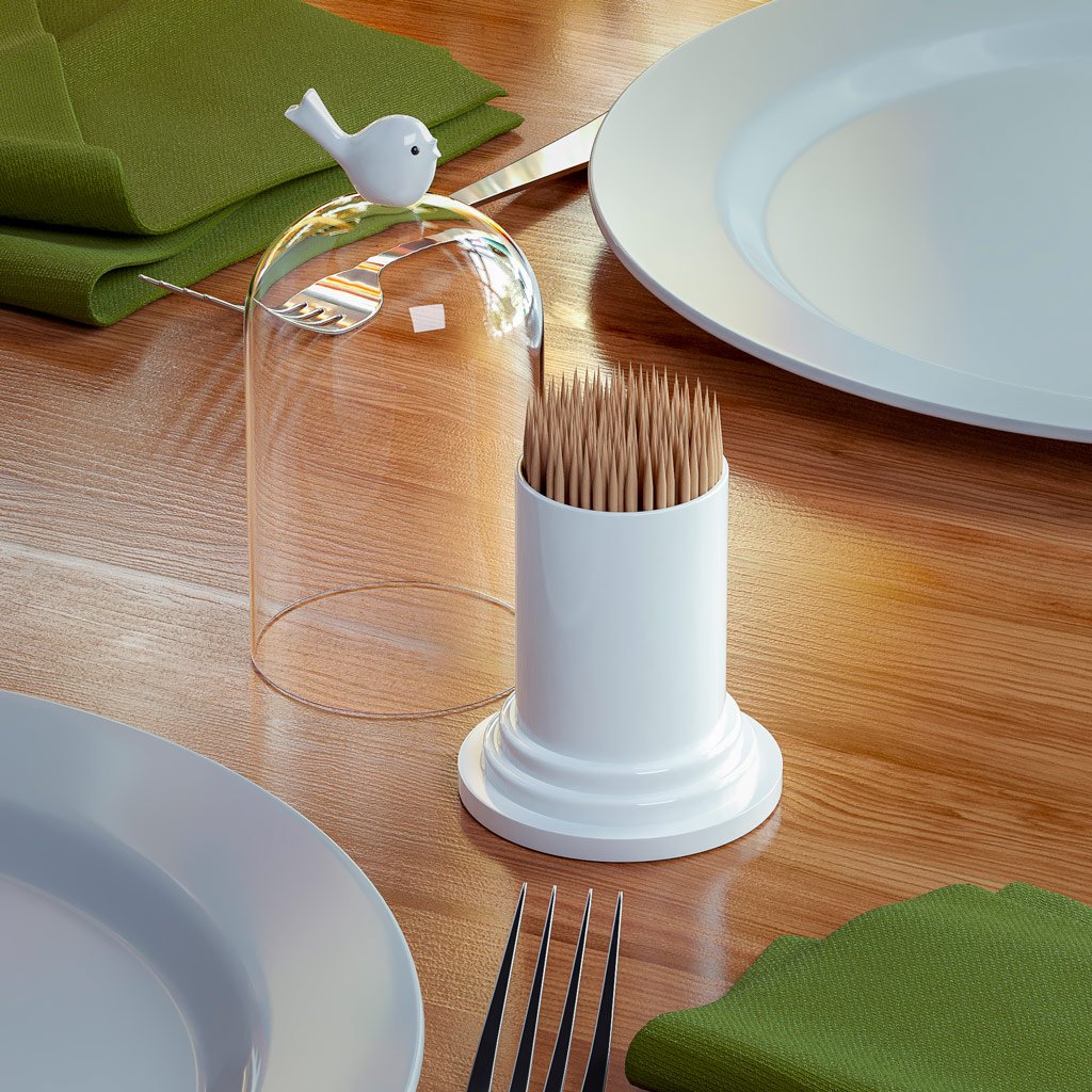 Balvi Birdie toothpick holder and cotton buds dispenser with little