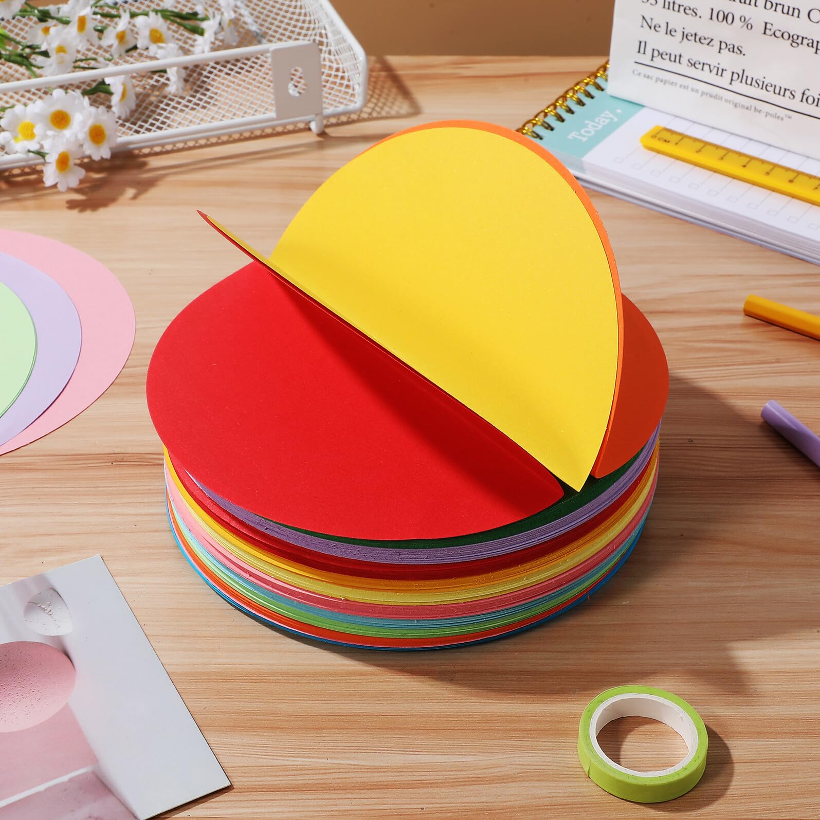 GALPADA 500 Blatt Buntes Origami Faltpapier in Runden Pastellfarben Stabiles Bastelpapier aus Papier für Kinder und Anfänger zum Kreativen Basteln und Dekorieren