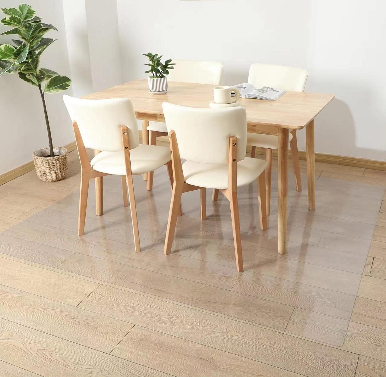 SALLOUS Chair Mat for Hard Floor, 75 inch x 60 inch Vinyl Office Chair Mat for Hard Surface, Multi-Purpose Floor Protector Desk Mat for Home Office (Clear)