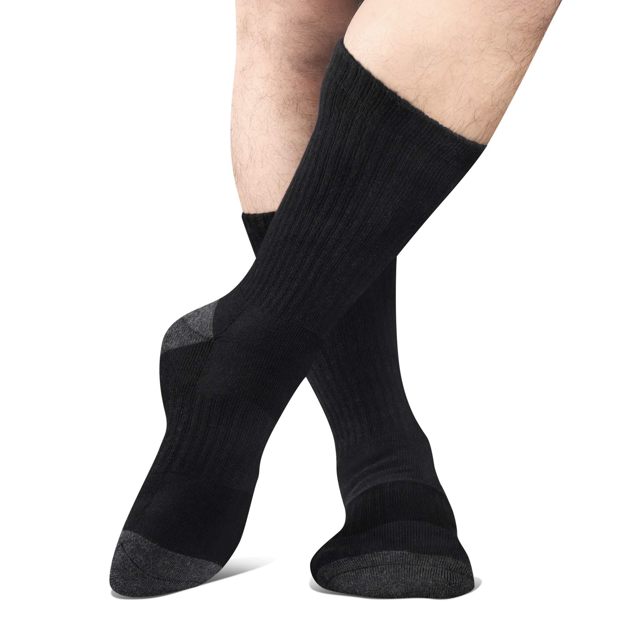 CLOSEMATE Calcetines Deporte Largos Hombre 6 Pares Deportivos Antiampollas Altos Antisudor Antideslizantes Transpirable Compresión Para Trabajo Running Senderismo Trekking Ciclismo Blanco Negro Gris