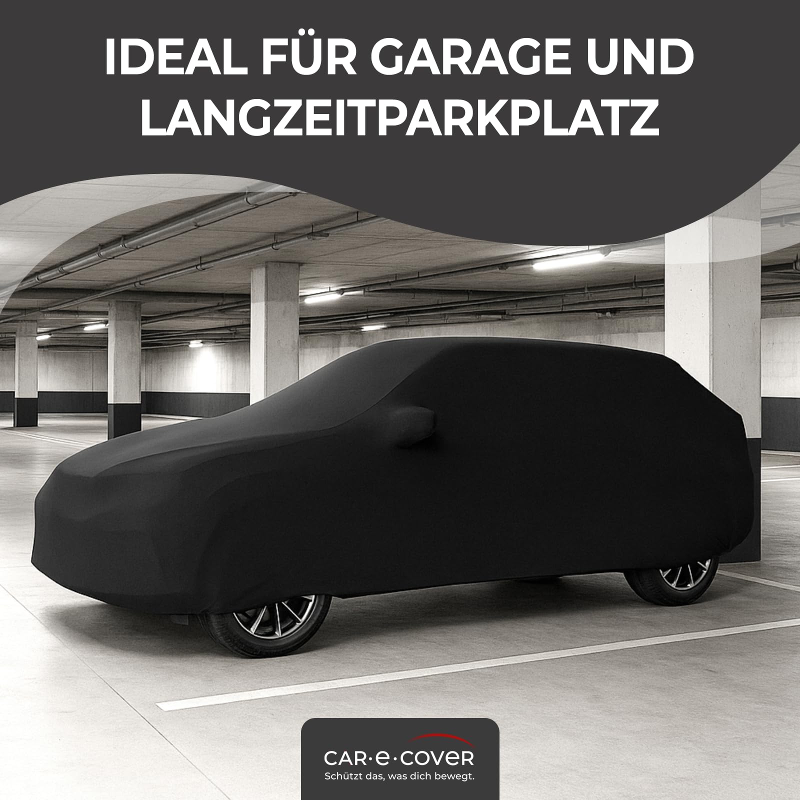Autoabdeckung SUV Indoor Premium elastisch - Auto Abdeckplane atmungsaktiv - Ganzgarage Staubschutz & Kratzschutz - 180 g/m² Perfect Stretch von Car-e-Cover (Schwarz, SUV-XXL: Hohe kantige SUV's)