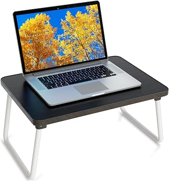 Lap Desks Laptop Tray for Bed or Couch,Portable Breakfast Serving Tray with Folding Legs,Foldable & Lightweight Mini Table, Laptop Stand for Working, Reading and Writing,Black