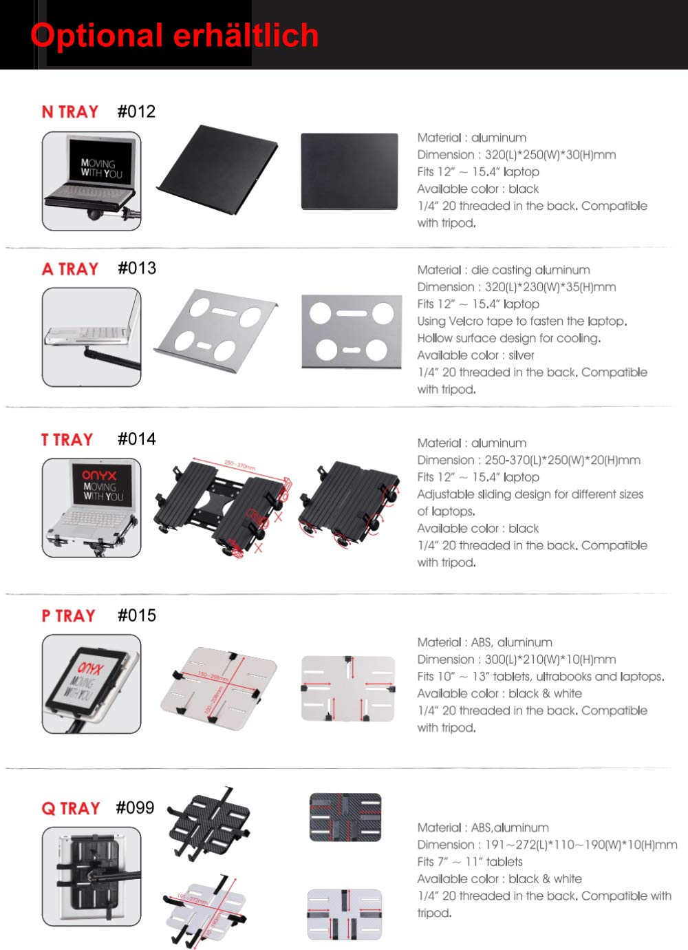Soporte universal y trípode de fotos macizo con pinza para mesa para videocámaras Infuu Holders 047