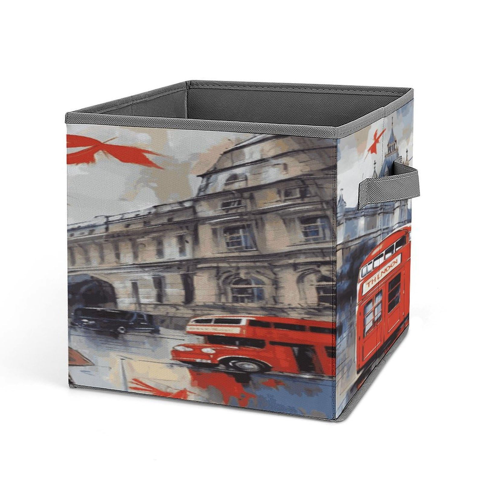 VstaDank London Storage Bin Collapsible Storage Cubes Organizer Oxford Cloth Storage Box with Dual Handles Large Stackable Closet Storage Bins for Sheets Hat Sweater
