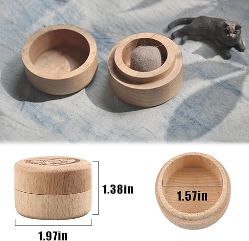 Miniatura 4 de Caja conmemorativa de madera para perros, caja de recuerdo para mascotas con grabado de patas de mascota y estuche para el cabello, urna regalo