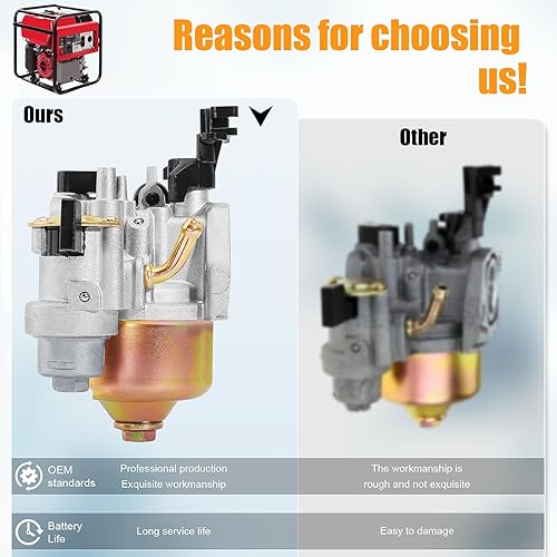 Miniatura 5 de Carburador + bobina de encendido compatible con GX110 GX120 GX140 GX160 GX168 GX168F GX200 5HP 5.5HP 6.5HP 16100-ZH8-W61 Generador de cortacésped