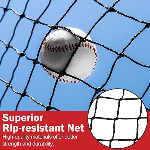 Miniatura 2 de MONOJOY Red de béisbol de 7 x 7 pies para batear y lanzar, red portátil de softbol con bolsa de transporte, red de bateo duradera para patio