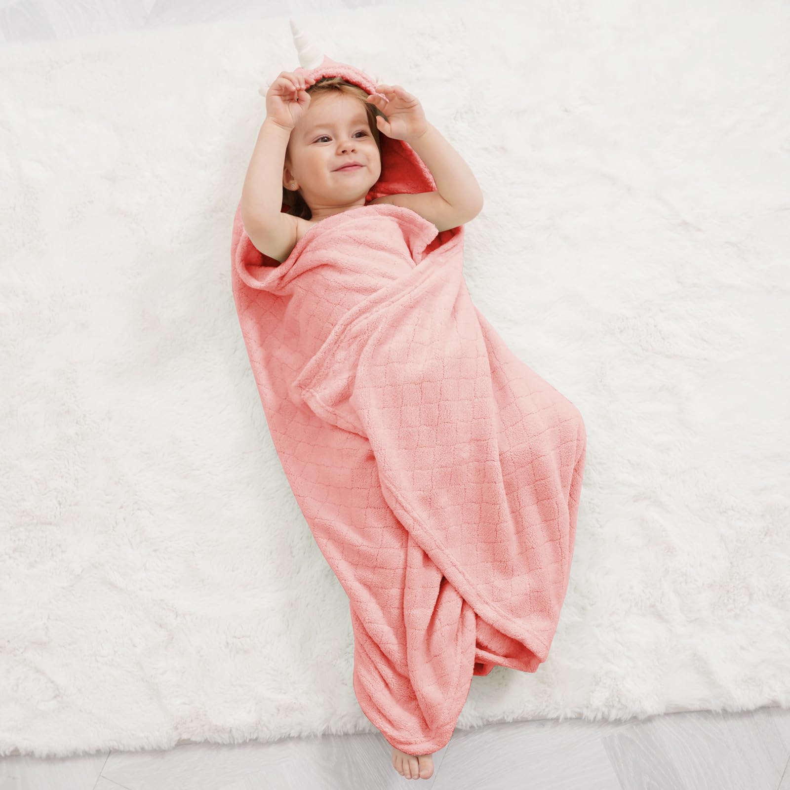 Toallas con capucha para bebé, toallas de baño para niñas de 0 a 5 años, paquete de 2 toallas de baño ultra suaves y absorbentes, toalla de baño para niña, toalla grande de 50 x 32 pulgadas