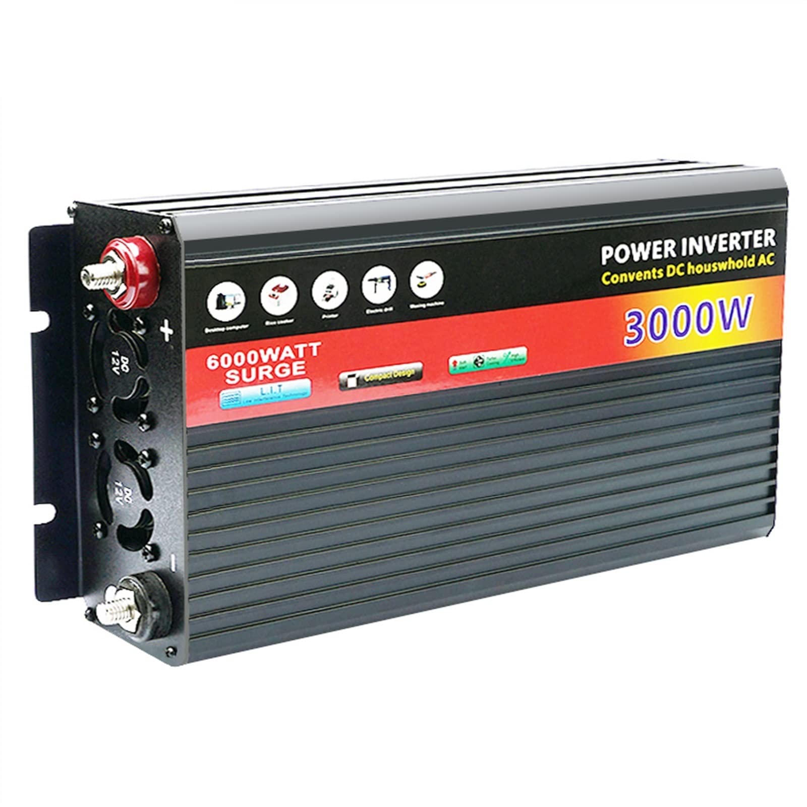 Falownik Falownik DC 12V do AC 220 przetwornica napięcia 3000W 2000W 1000W przenośny powerbank do samochodu przetwornica napięcia inwertery słoneczne(3000w)