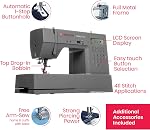 SINGER® Heavy Duty 6700C Computerized Sewing Machine with Accessory Kit | Strong Motor with Enhanced Piercing Power, 411 Stitch Applications, LCD Screen, Full Metal frame & 1-step Buttonhole
