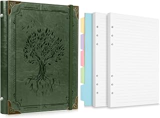 A5 Binder and 100GSM Line Paper with 5 Dividers, 120 Sheets