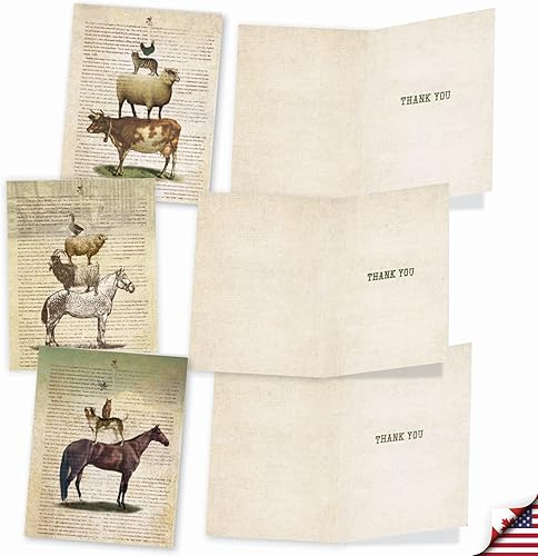 Miniatura 3 de The Best Card Company, Zoo Babies - 10 tarjetas de agradecimiento en caja (4 x 5.12 pulgadas) - Animal Baby Thank Yous con sobres M6726TYG