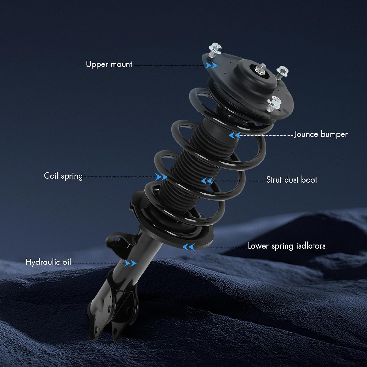 Front Struts Assembly Complete Shock Absorber with Coil Spring for Kia Sorento 2011-2013, 172712/172713