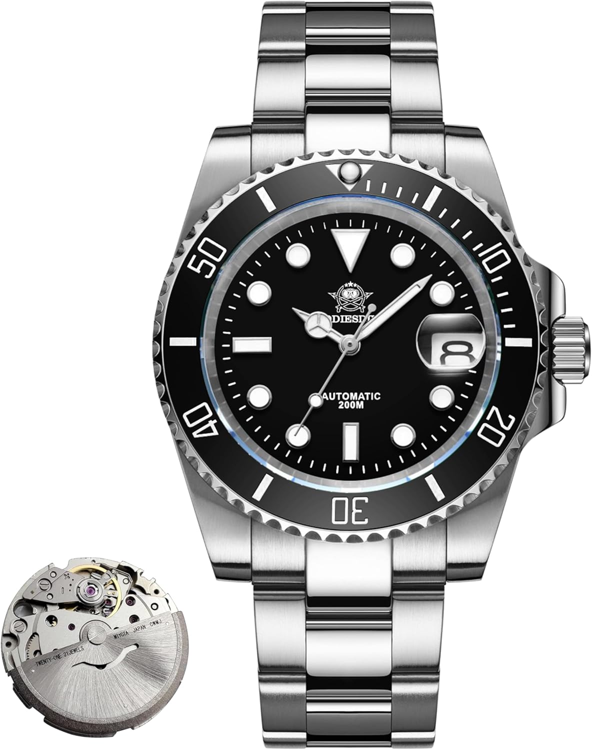 ADDIESDIVE Automatic Watch for Men Waterproof Diver 200 M