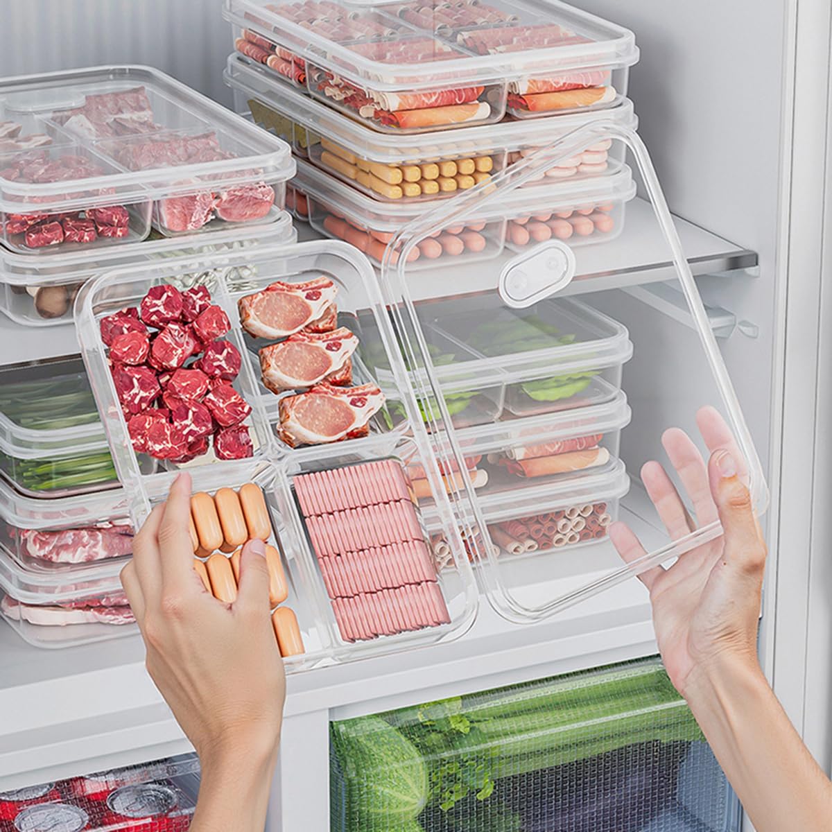 Amazon｜仕切り付き保存容器 冷凍 肉 タッパー 5個セット 仕分け