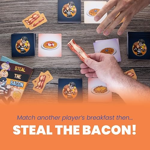 Miniatura 2 de Juego de cartas Steal The Bacon – Taco Cat Goat Cheese Pizza – Divertidos juegos familiares para niños y adultos – ¿A quién no le encanta el tocino?