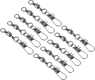 PATIKIL Fishing Barrel Swivel Snaps, 50Pcs 51mm 26LBS Stainless Steel Solid Ring Terminal Tackle for Saltwater Freshwater Fishing, Black