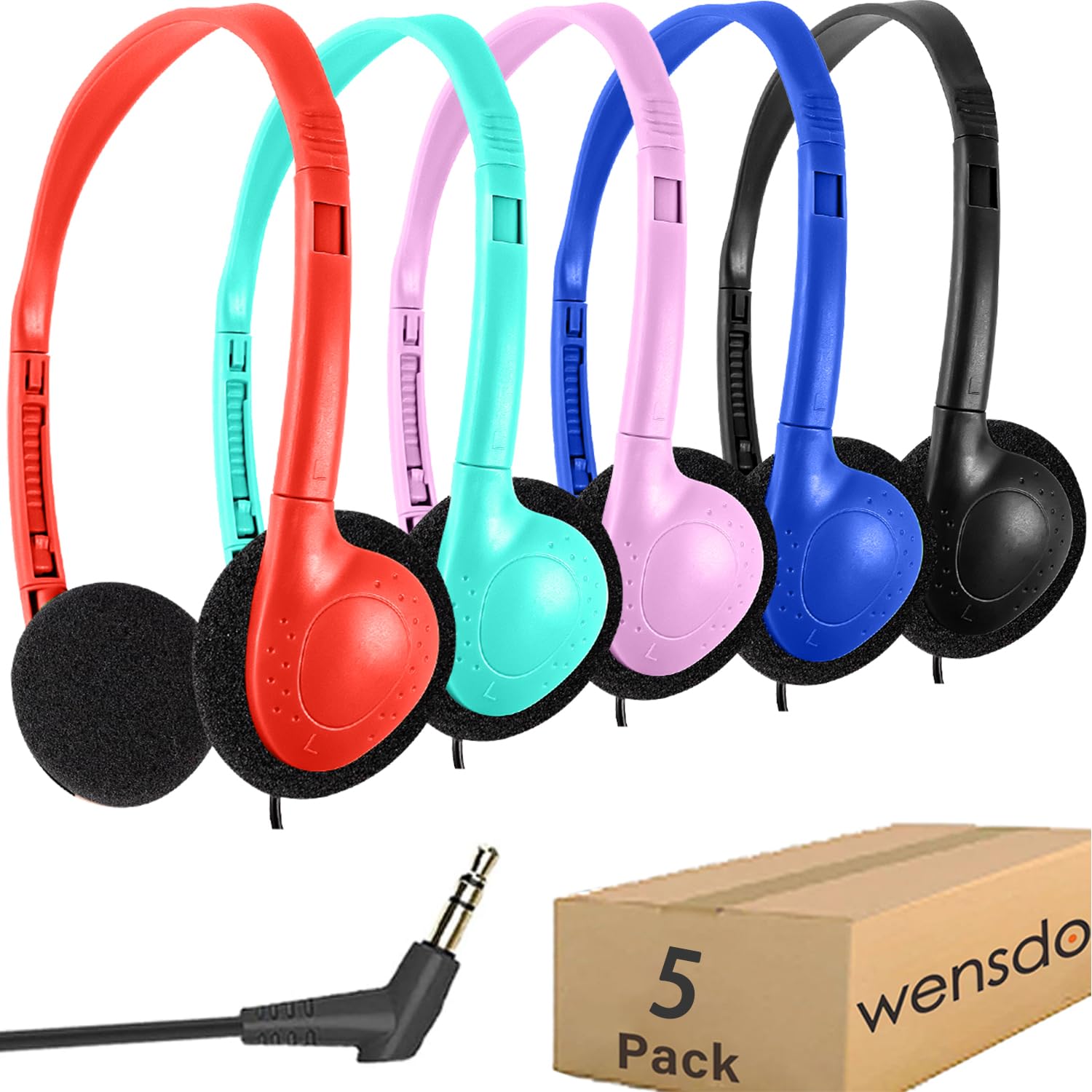 Kinder-Kopfhörer, Großpackung für Schule, Klassenzimmer, Studenten, kabelgebunden, On-Ear-Headset, Klassenset für K-12-Lehrer, Kinder, Teenager, 3,5-mm-Klinkenstecker für Chromebook, Laptop