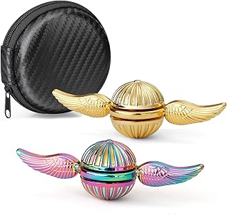 Golden Fidget Spinner Toy Metal for Kids Adults, Cool Margic Orb Fidgit Spinner Finger Desk Spinning Toys, Small Gadget Hand Spinner, Anti Anxiety Stress Relief Toy for Focus, Party Favors Prizes