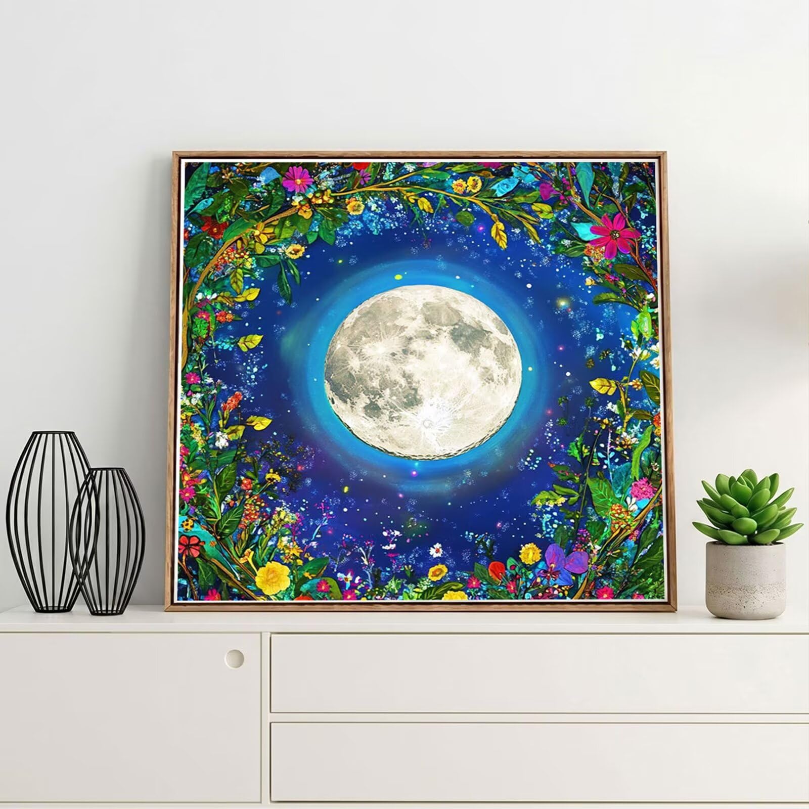 Diamond Painting Adulti, Luna Diamond Painting Kit Completo, 5D Pittura Diamante Bambini Attività Manuale Creativa e Idea Regalo, Diamantini Crystal Art Tela Fai Da Te Kit 70x70cm Fiore FX#1228