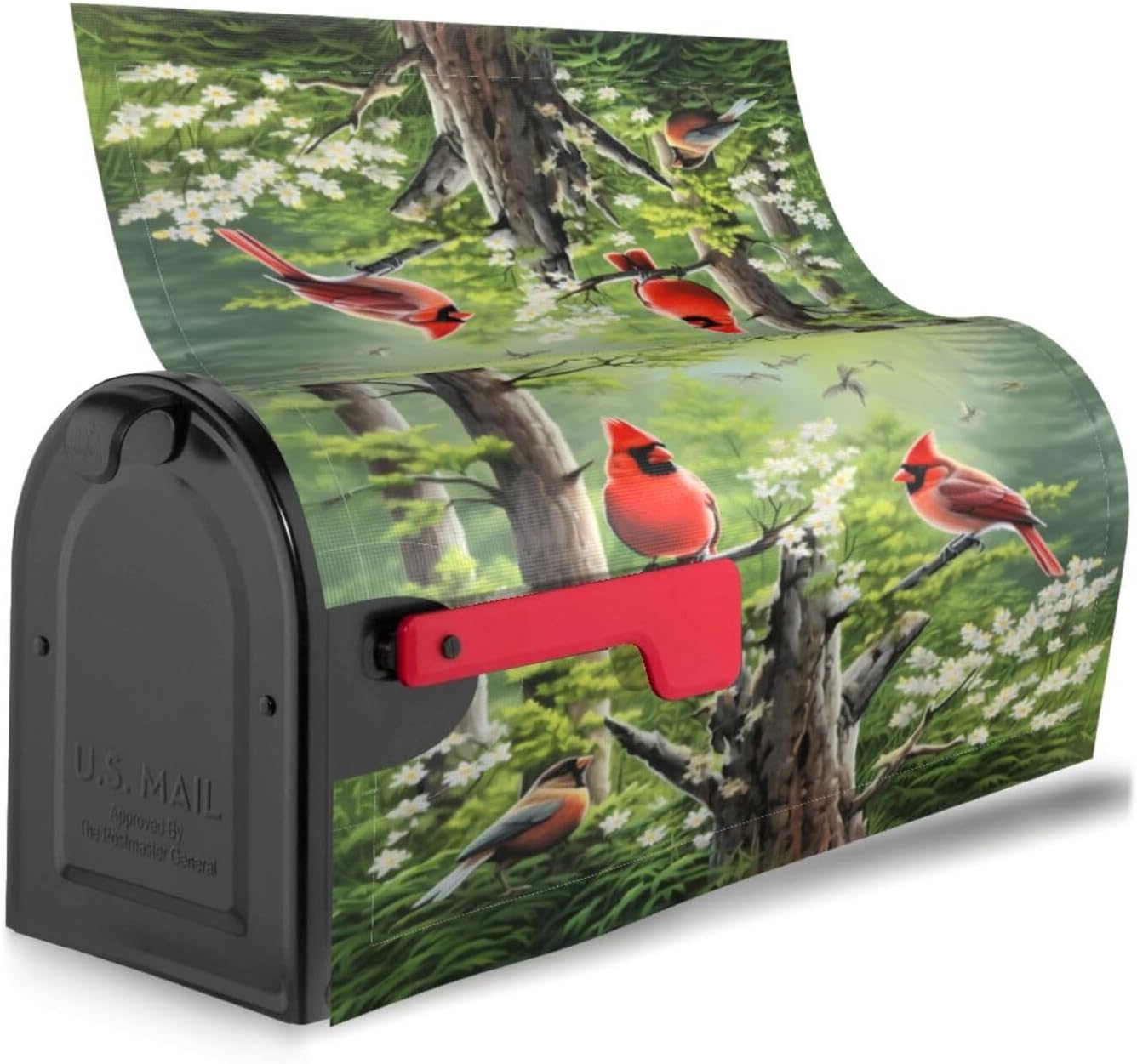 Spring Birds Sunflowers Magnetic Mailbox Covers, Mail Wraps Garden Yard Home Decor for Outdoor Large Size 25" Lx 21" W…