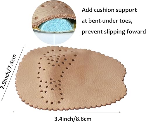 Miniatura 2 de Almohadillas de tacón alto de piel de cordero prémium para la bola del pie para evitar resbalones, almohadillas metatarsianas extrasuaves adhesivas,
