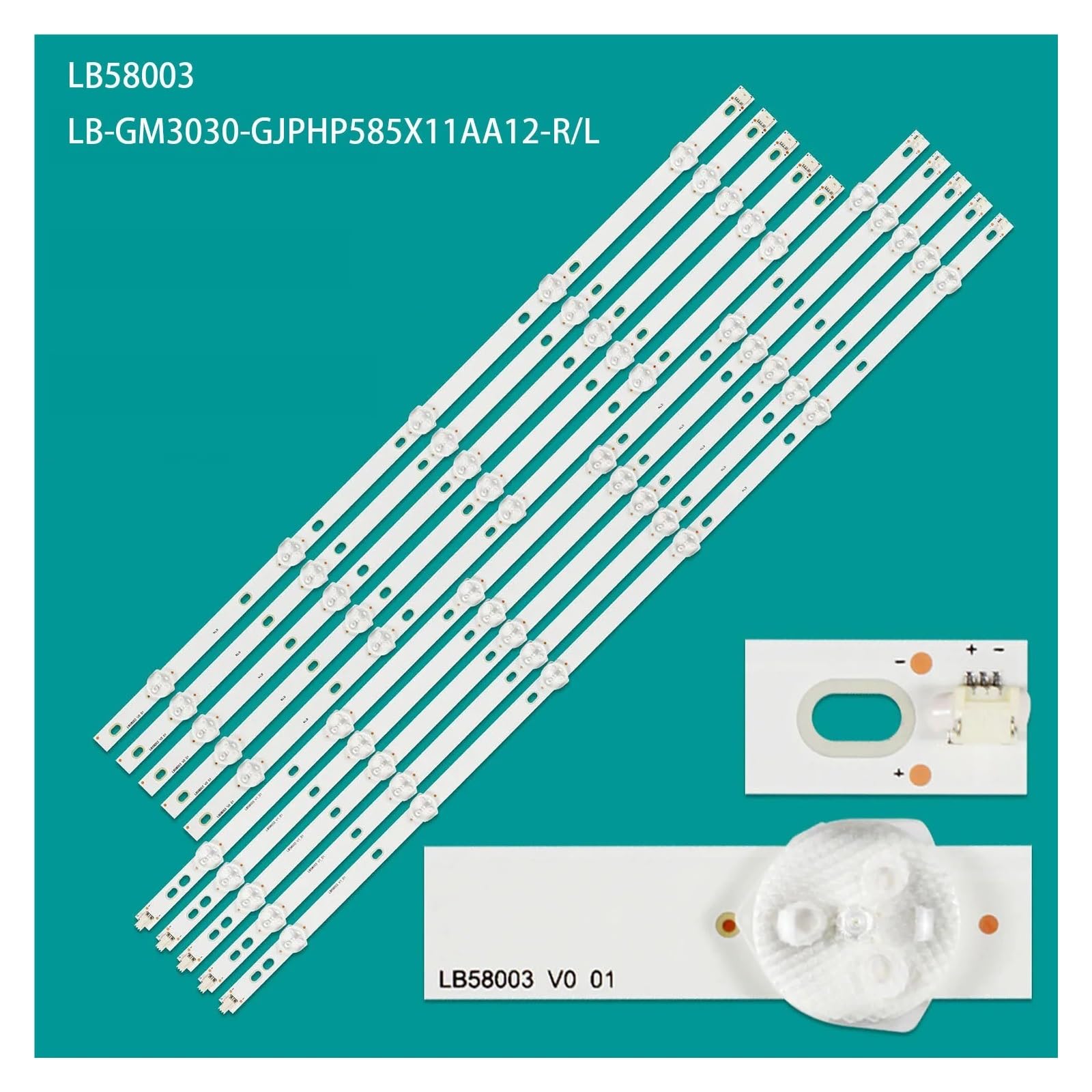 Bande de rétroéclairage LED for 58PUS8535/12 58PUS7855 58PUS6554 58PUS7505 58PUS7805 LB-GM3030-GJPHP585X11AA12-R L-2-T LB58003