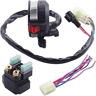 Left Handlebar Control Engine Start Run Off Headlight Switch and SwitchStarter Solenoid Relay for Yamaha ig Bear 250 400 Bruin 250 350 Grizzly 350 400 660 Kodiak 400 450 Raptor 350 660