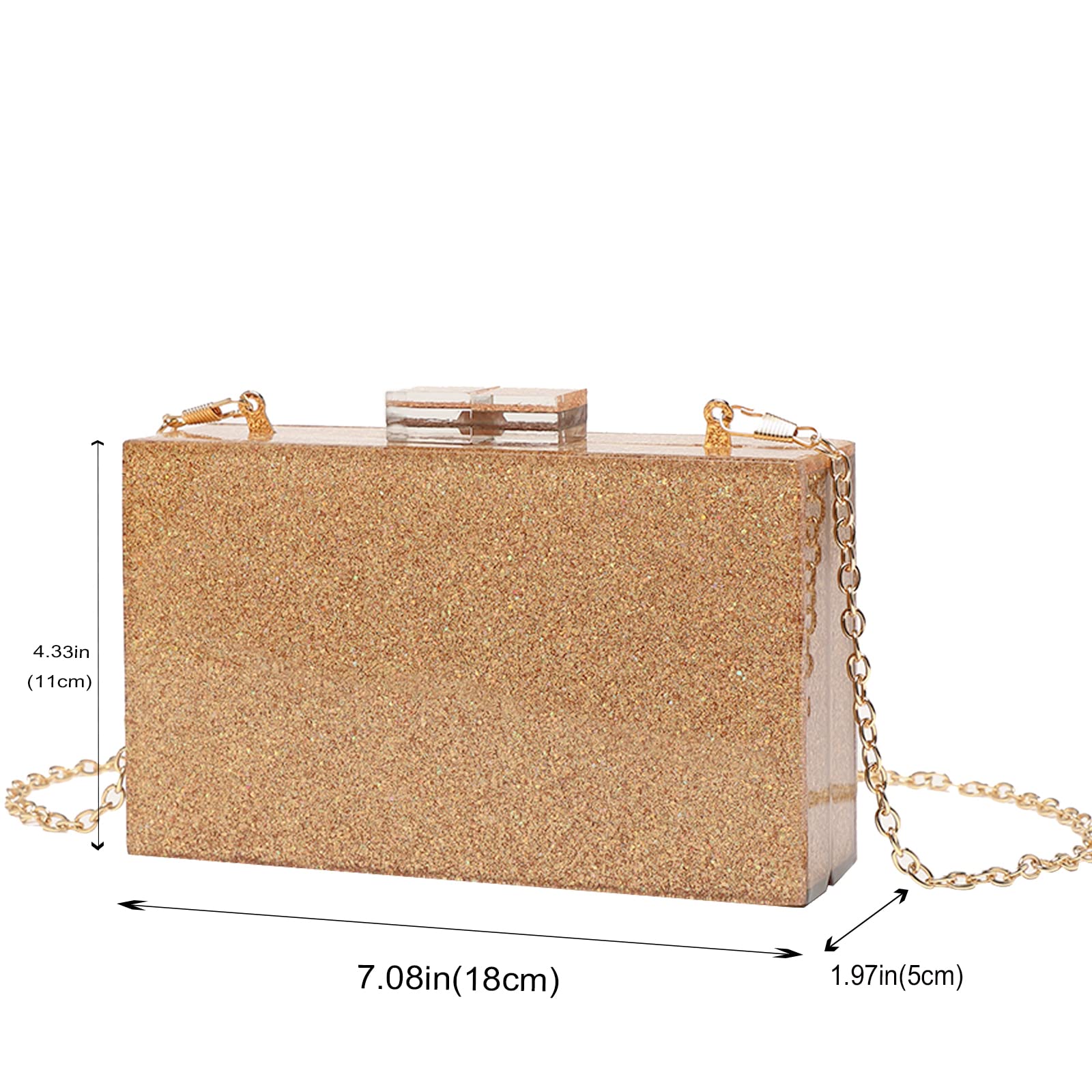 Gold Acrylic Clutch Bags For Women New Shoulder Bag Fashion