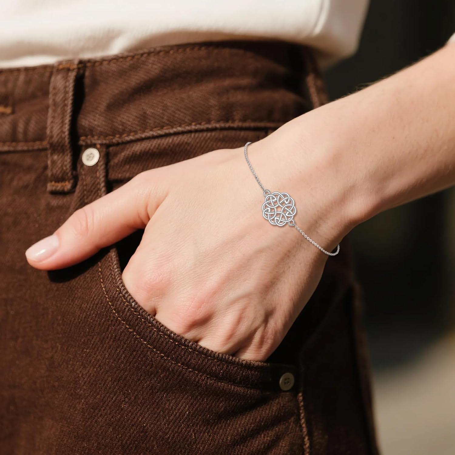 POPLYKE Celtic Knot Bracelet For Women Sterling Silver Celtic Knot Chain Jewelry Gift for Women - Image 5