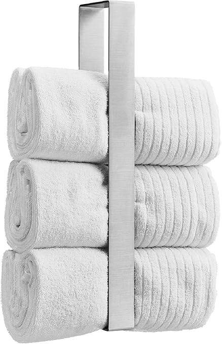 WEISSENSTEIN Estante toallero acero inoxidable baño 45 cm | Portatoallas Pared sin Taladro | Soporte para guardar Toallas baño | Porta toallas ...
