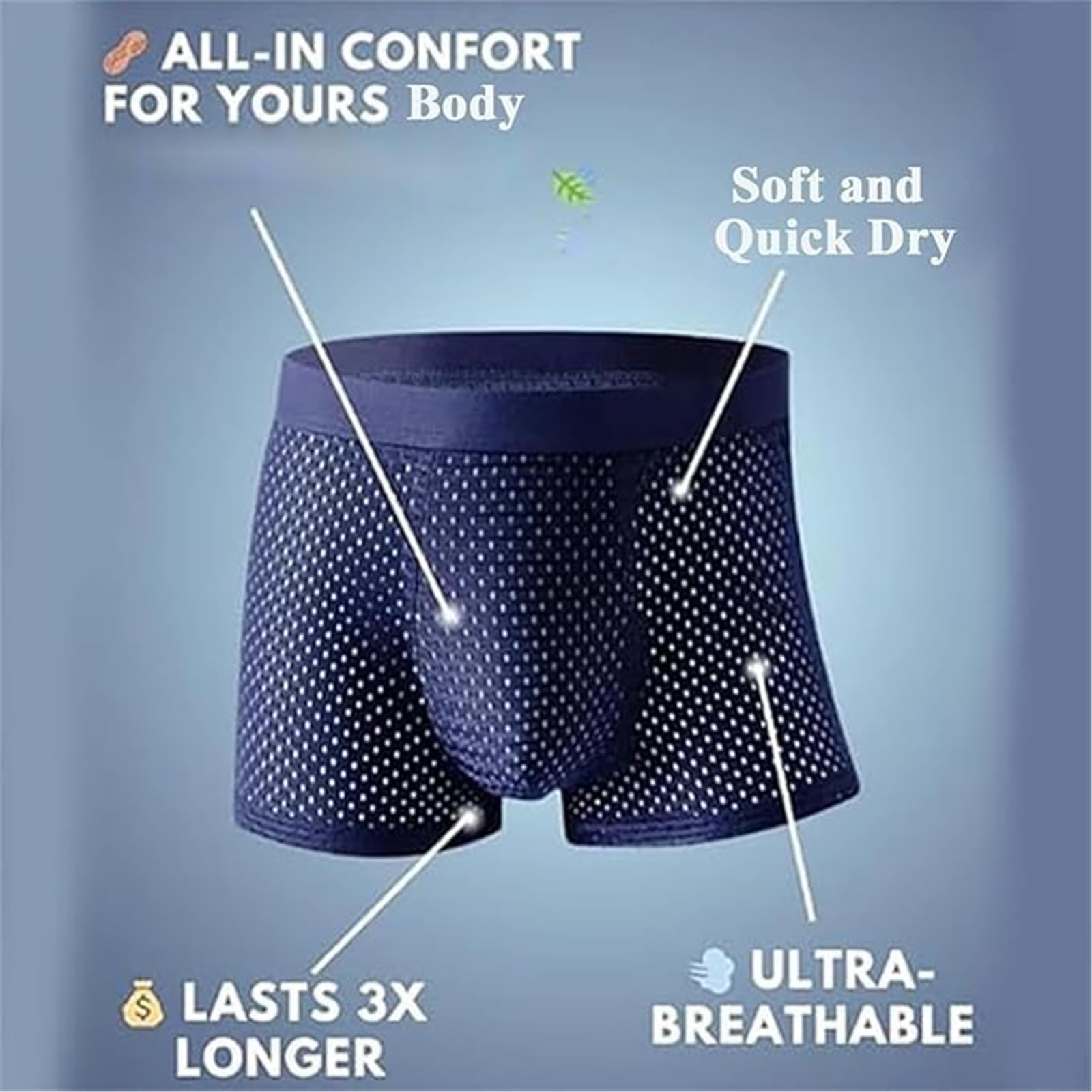 Deysen Boxhero Boxer en fibre de bambou pour homme, doux et respirant, pour un confort tout au long de la journée