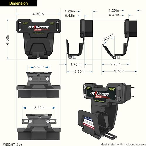 Miniatura 7 de Stinger Soporte Magnético para Montaje de Armas con Protección del Guardamonte, Soporte para Armas Oculto en Automóvil, Camión, Vehículo,