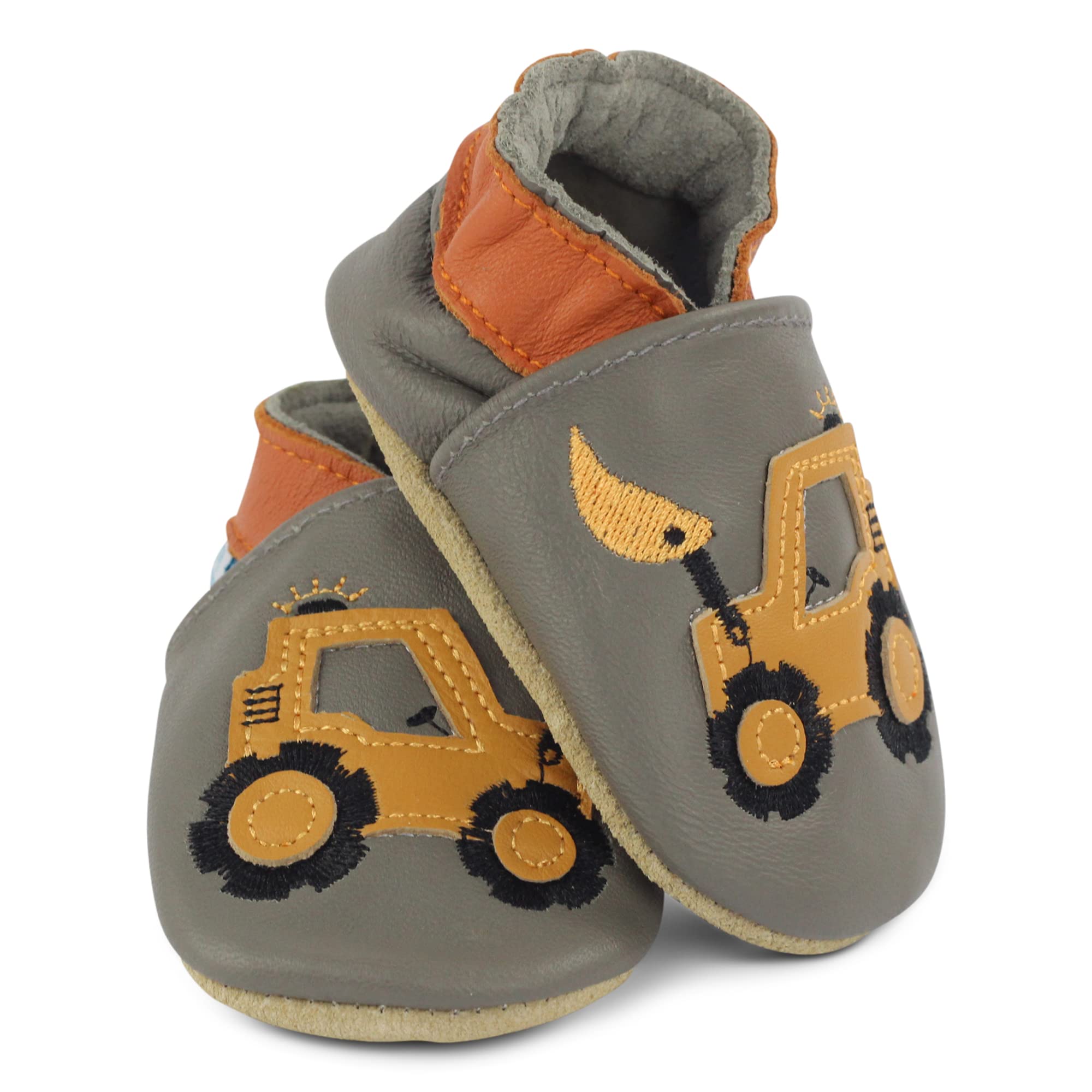 Dotty Fish Chaussures Bébé et Enfant en Cuir Souple – Antidérapantes, Légères et Respirantes, Semelle Souple pour Premiers Pas, Unisexe 0-5 Ans, Marque Britannique - 5