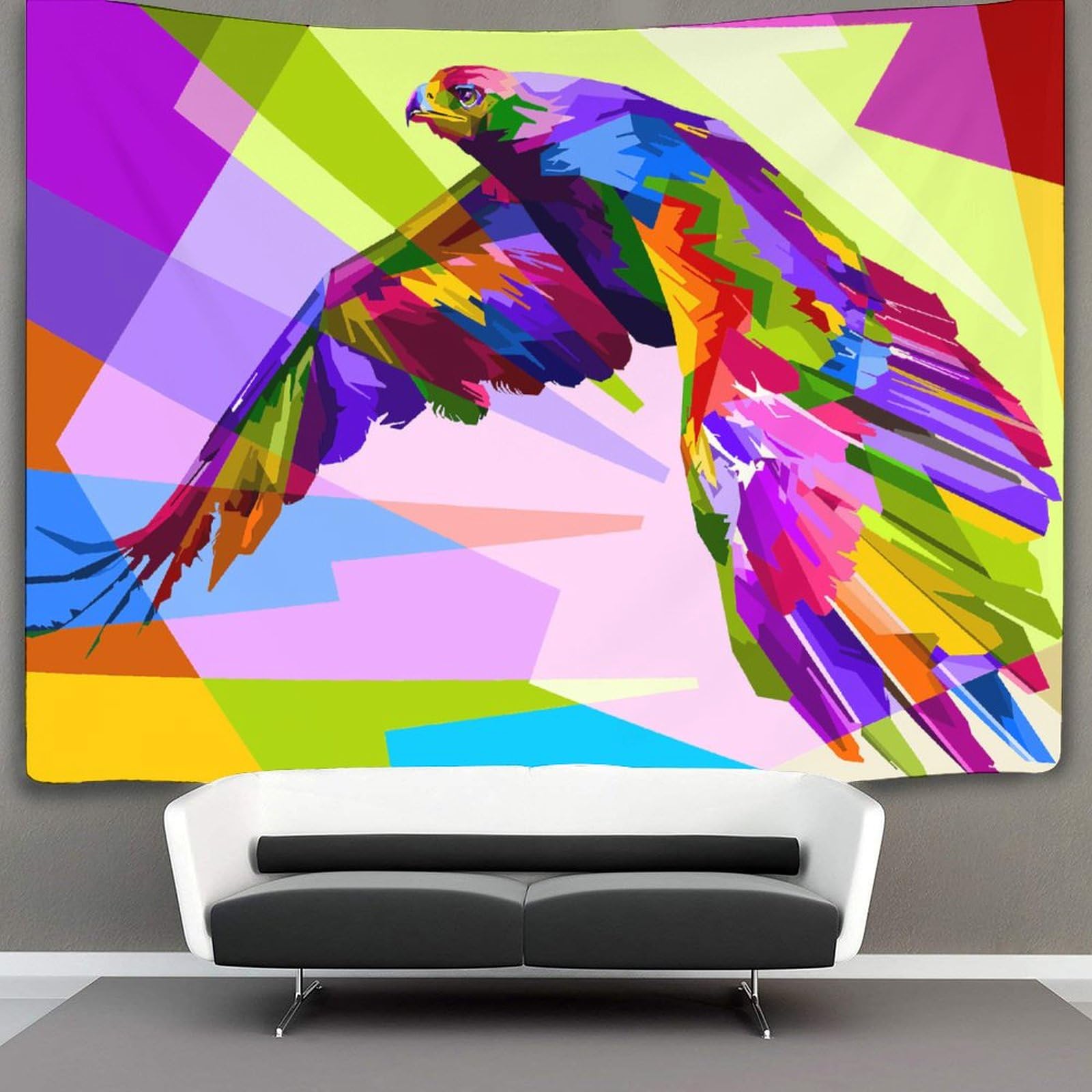 kaiyun Colorful Geometric Eagle Tapestry Holidays Wall Hanging Bedroom Home Decor 70cmx100cm
