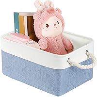 Vista 16 de Contenedores de almacenamiento con asas de algodón resistentes (1 unidad), cestas de almacenamiento de tela para organizar uso para oficina y hogar