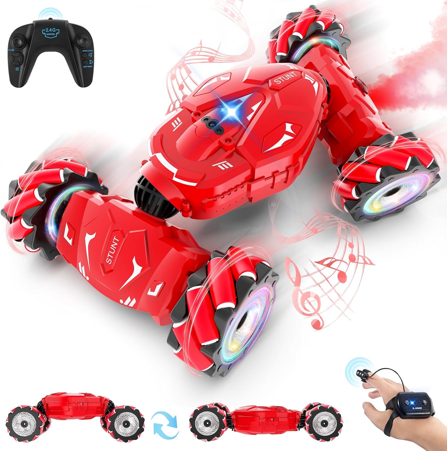 Pristar RC Stunt Cars, Gesture Sensing Remote Car Toys for 6-12 Boys Girls, 2.4Ghz Hand Remote Control Car with Spray Lights Music 360° Rotation 4WD Off-Road, Birthday Xmas Gifts for Kids Age 6-12 Pristar RC Stunt Cars, Gesture Sensing Remote Car Toys for 6-12 Boys Girls, 2.4Ghz Hand Remote Control Car with Spray Lights Music 360° Rotation 4WD Off-Road, Birthday Xmas Gifts for Kids Age 6-12