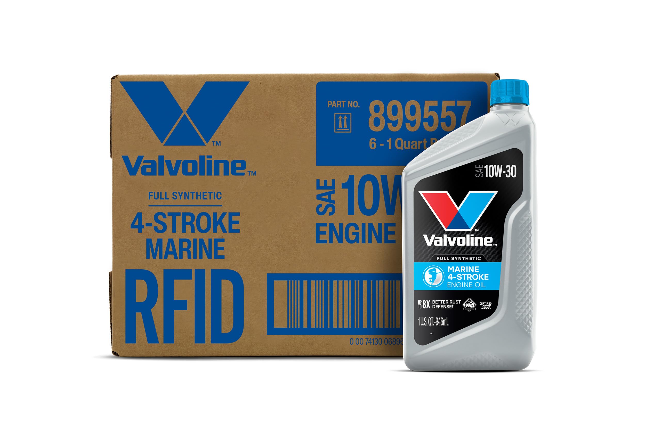 Valvoline 4-Stroke Marine Full Synthetic Engine Oil 1 Quart (Pack of 6)