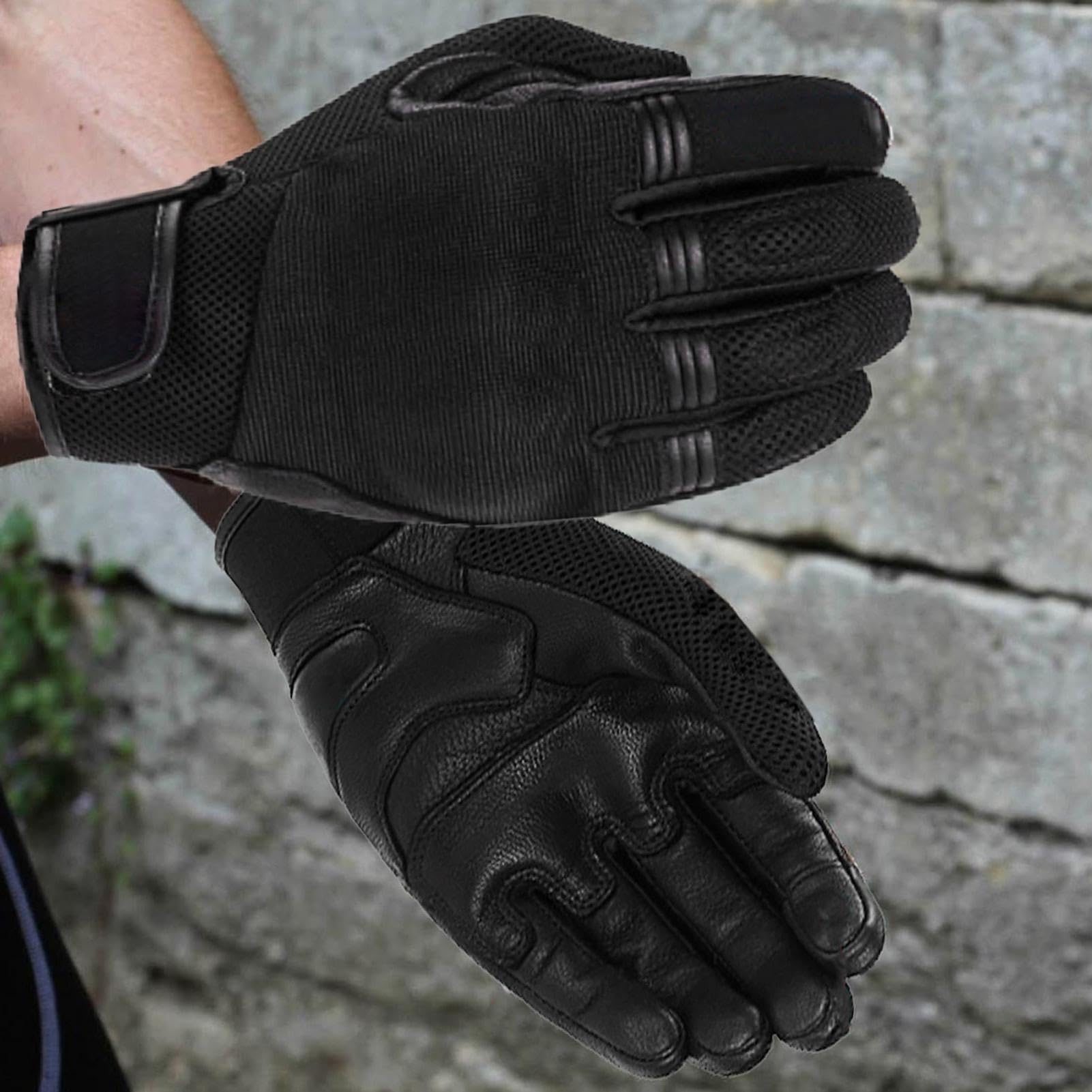 Genérico Guantes de Moto Táctiles y con amortiguación | Dedos completos Transpirable para escalada, navegación, carreras en carretera, deportes al aire libre, accesorios unisex,