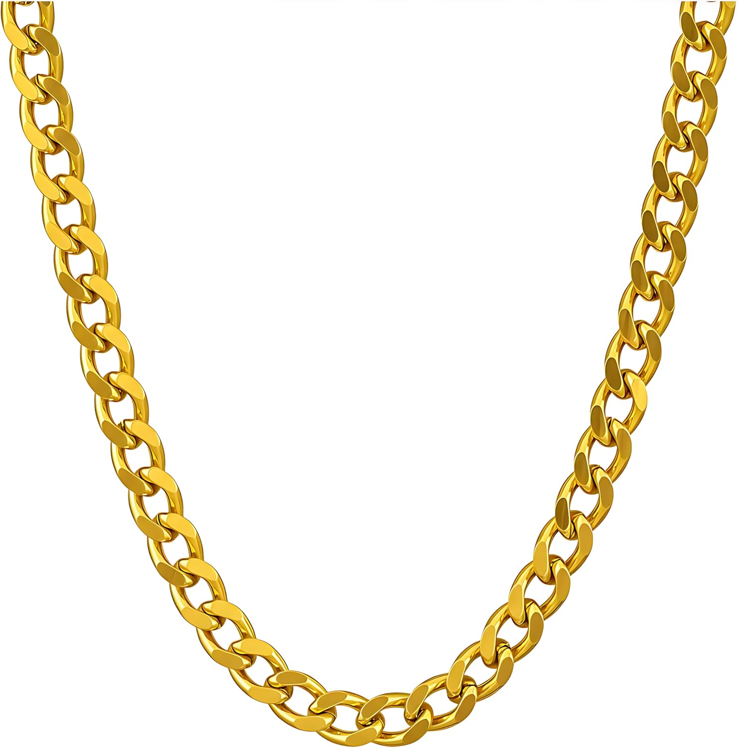 LIFETIME JEWELRY 5mm Cuban Link Chain Necklace for Women and Men 24k Gold Plated