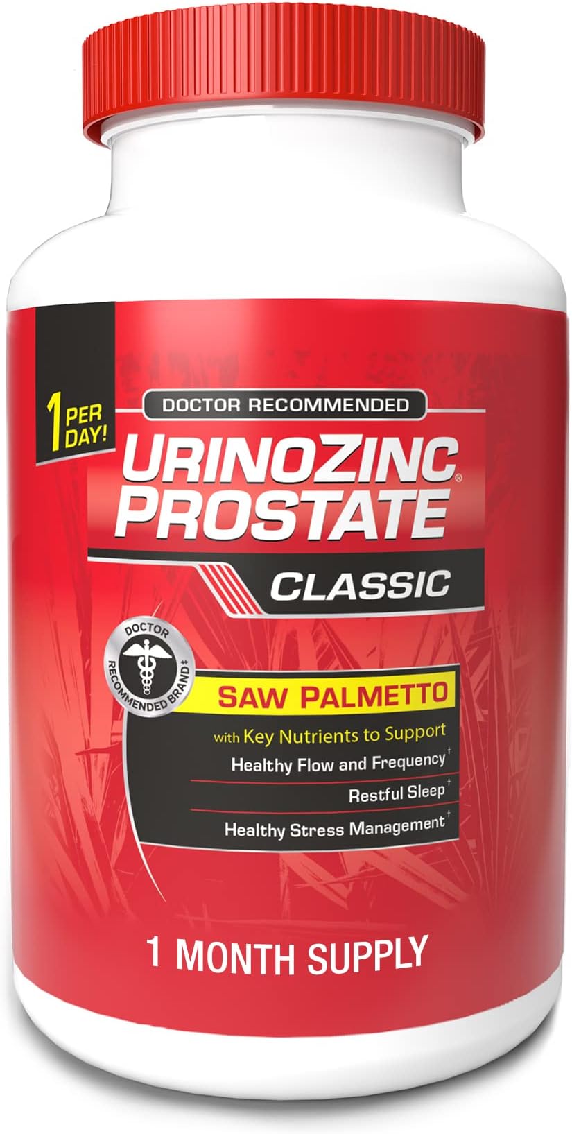 Urinozinc Classic Prostate Supplement, Doctor Recommended with Saw Palmetto, 30 Capsules
