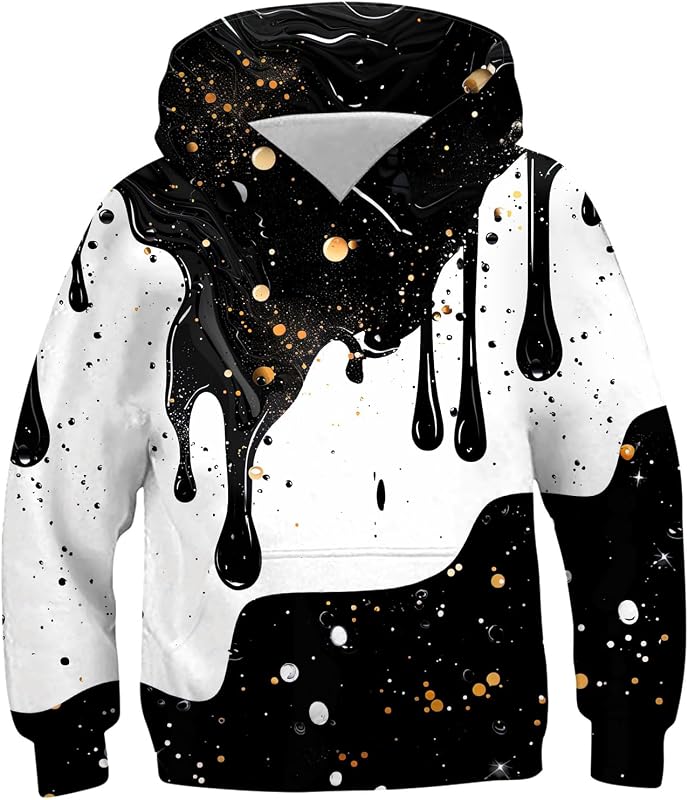 uideazone Sudaderas con capucha para niños de 6 a 16 años buzo con capucha con gráfico 3D | Bolsillo canguro grande, tela liviana, fácil de combinar, para primavera, otoño e invierno, actividades en interiores y exteriores