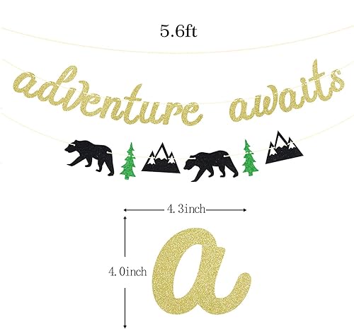 Miniatura 5 de Cartel de aventura espera – Letrero de felicitaciones para graduación/jubilación/buen viaje/baby shower/mudanza/fiesta de viaje/suministros de