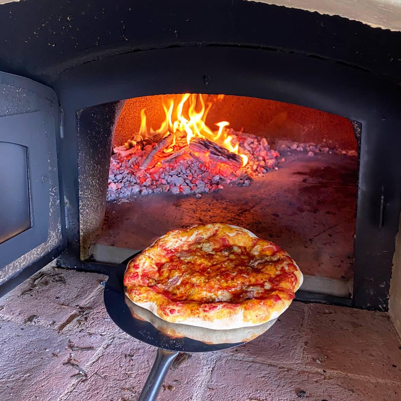 GIEMME Pala de Horno con Cabeza de Ø 22 cm - Para Dar la Vuelta y Sacar la Pizza del Horno - Acero Inoxidable (Mango 115 cm) | Plato redondo de 22 cm. Acero inoxidable AISI 430. Para hornos de 100/110 cm de profundidad.