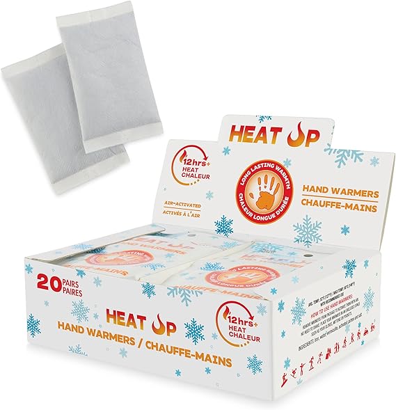 HEAT UP Hand Warmers Heat Packs Premium Quality Long Lasting Up to 12