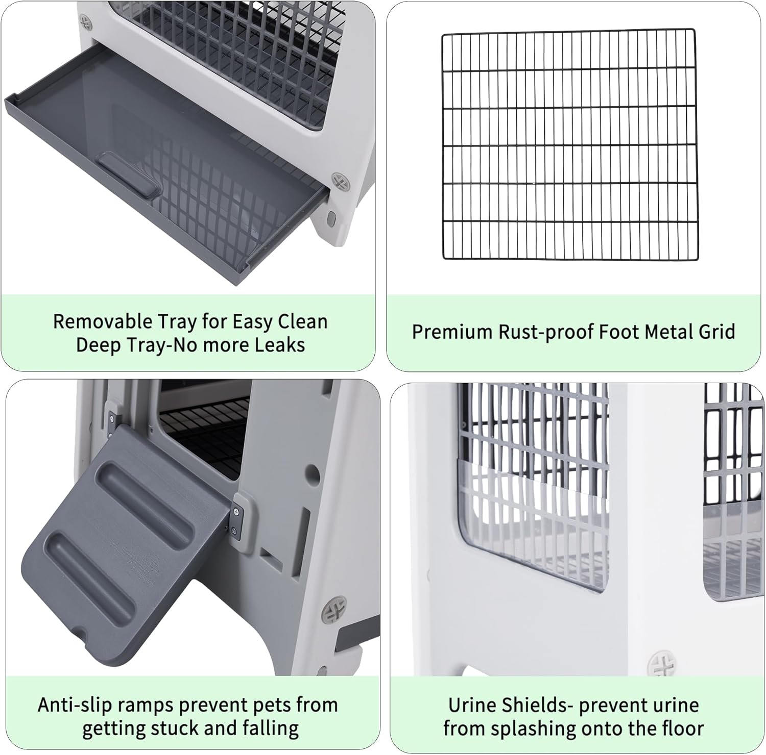 Rabbit Hutch Outdoor Indoor Plastic Waterproof Bunny Cage Enclosure Chew-Proof Rabbit House Guinea Pig Cage Pet House for Small Animals, One Room